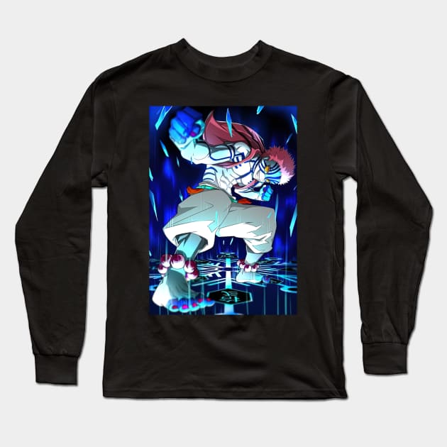 A Demon Akaza Long Sleeve T-Shirt by Valoka